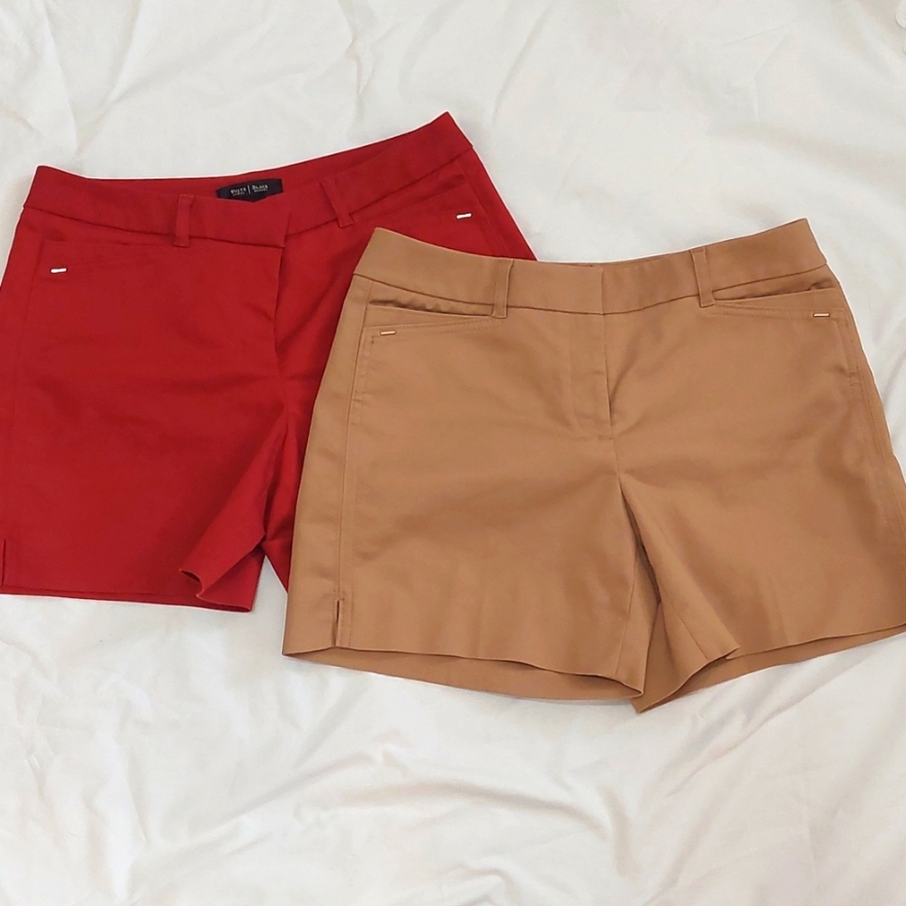 White House Black Market Red and Camel Women’s Shorts